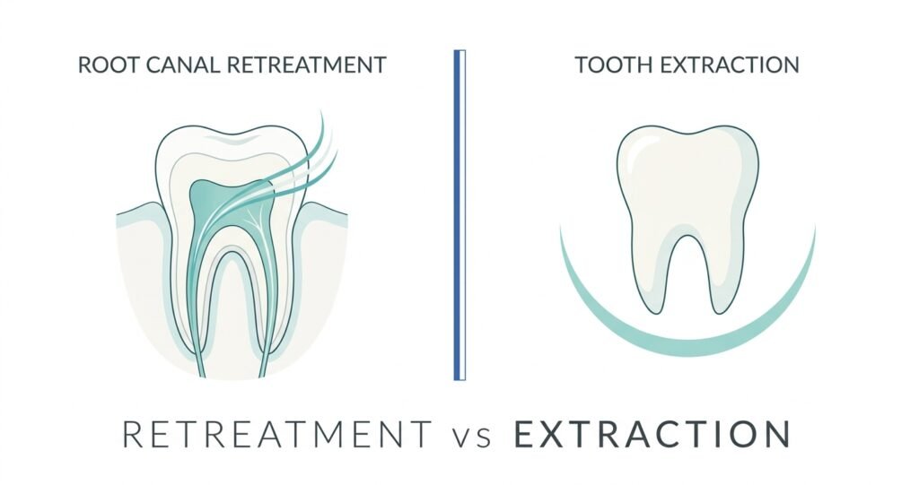 failed root canal retreatment or extraction